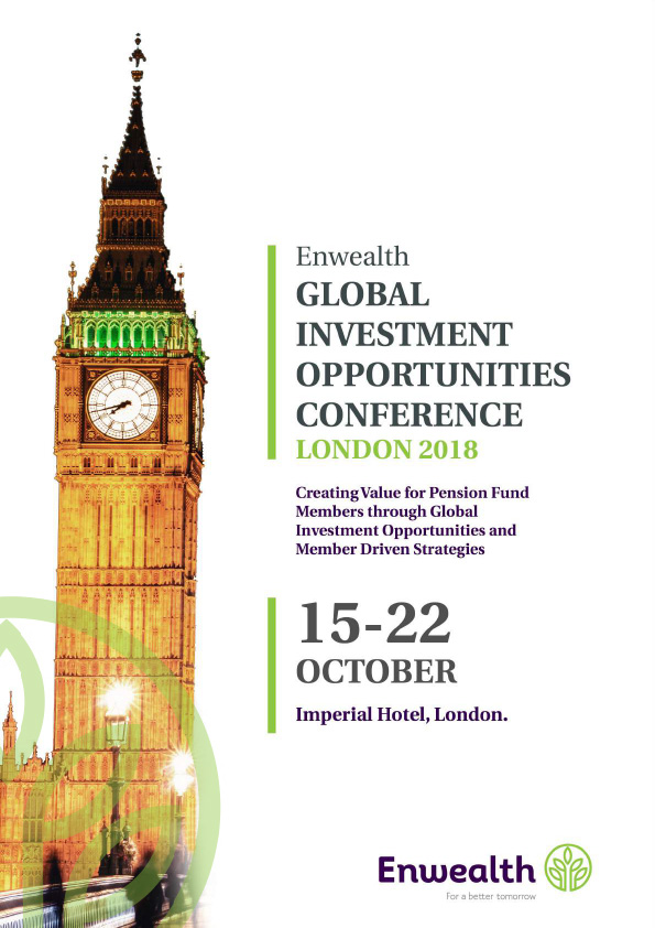 Event poster: Enwealth Global Investment Opportunities Conference, London 2018, 15–22 October
