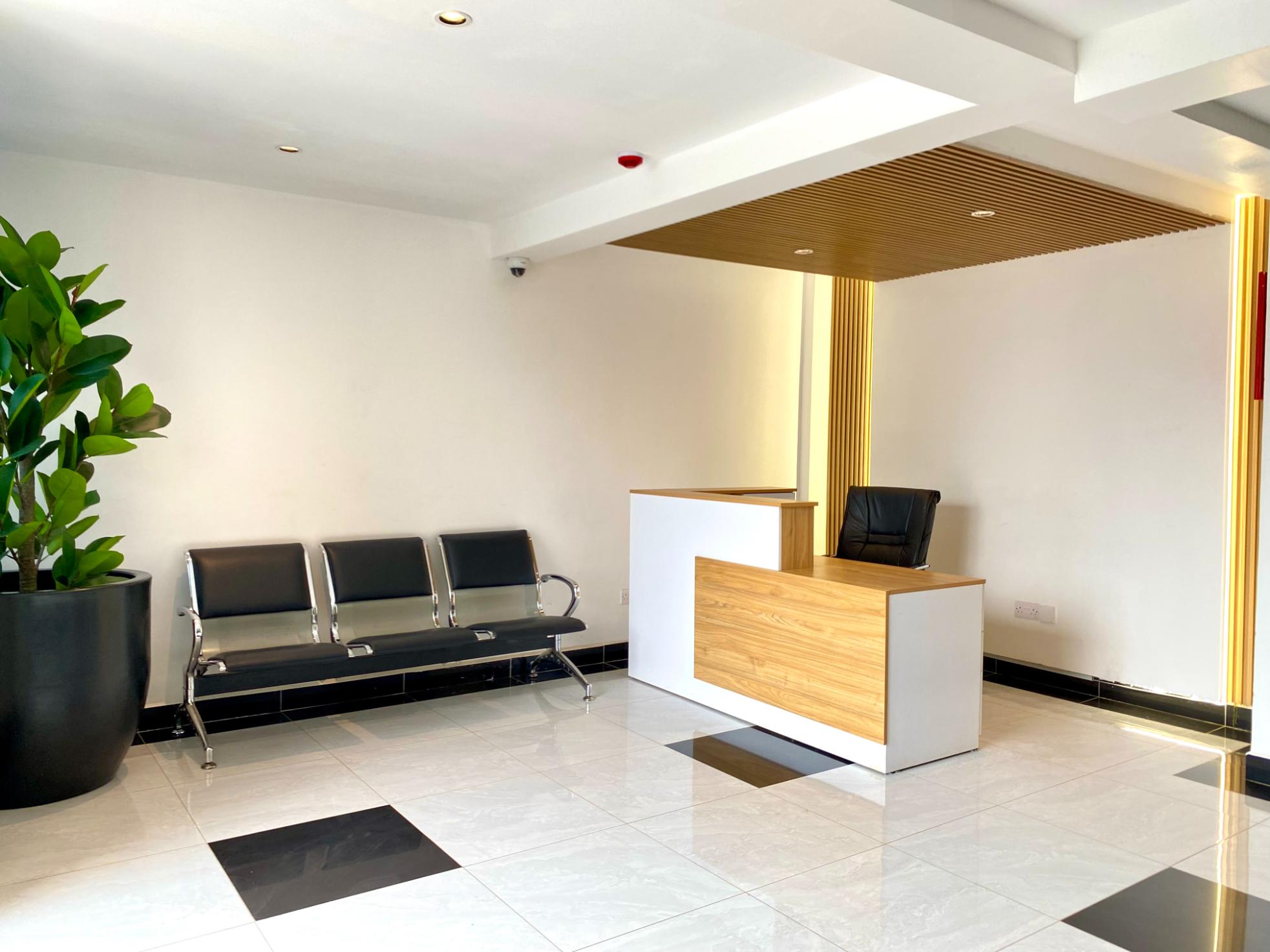 The reception area of Enwealth's conference facility
