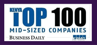 Kenya Top 100 Mid-Sized Companies badge, Business Daily and KPMG