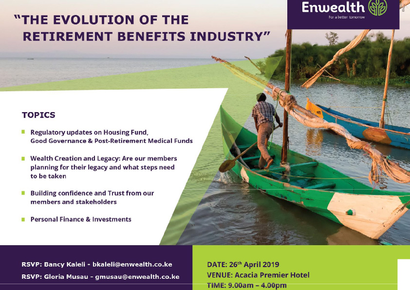 Event poster: The Evolution of the Retirement Benefits Industry, 26 April 2019, Acacia Premier Hotel