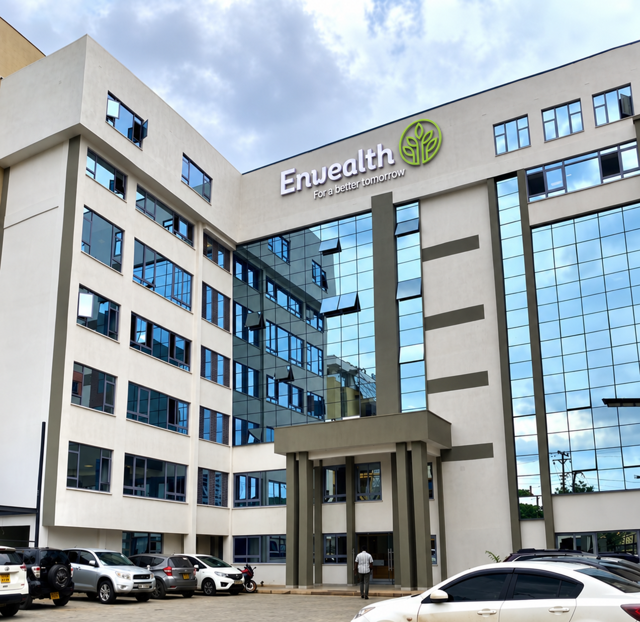 The exterior of the Enwealth Business Centre office block